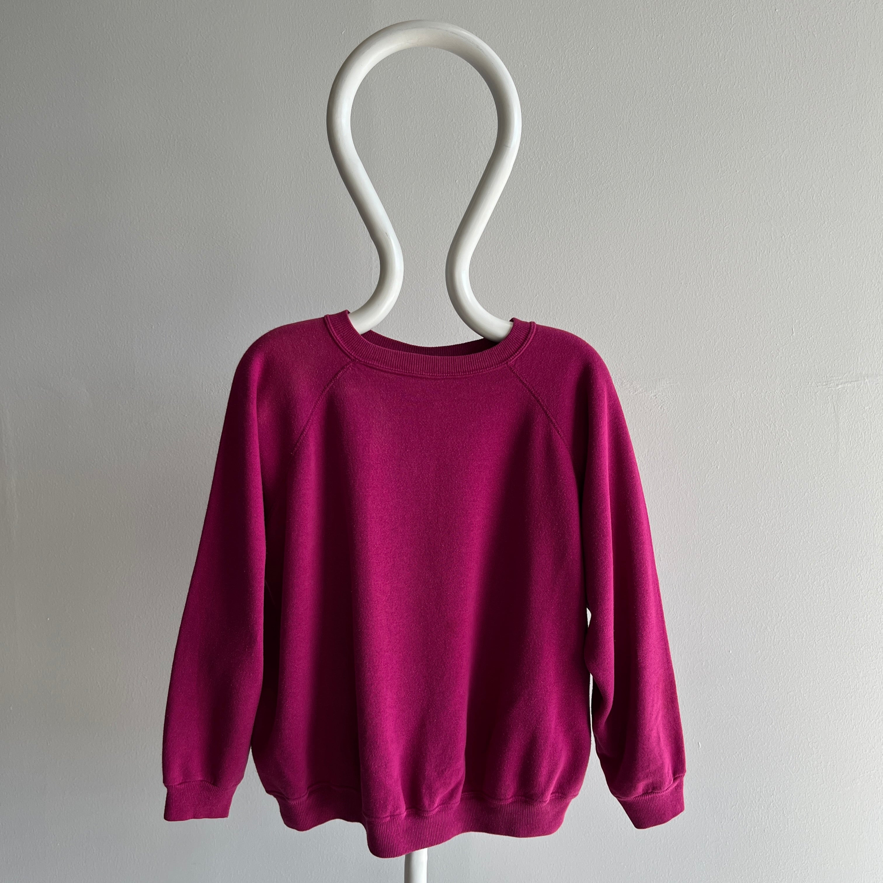 1980/90s HHW Soft and Slouchy and Oh So Wonderful Hot Take Pink/Magenta Raglan