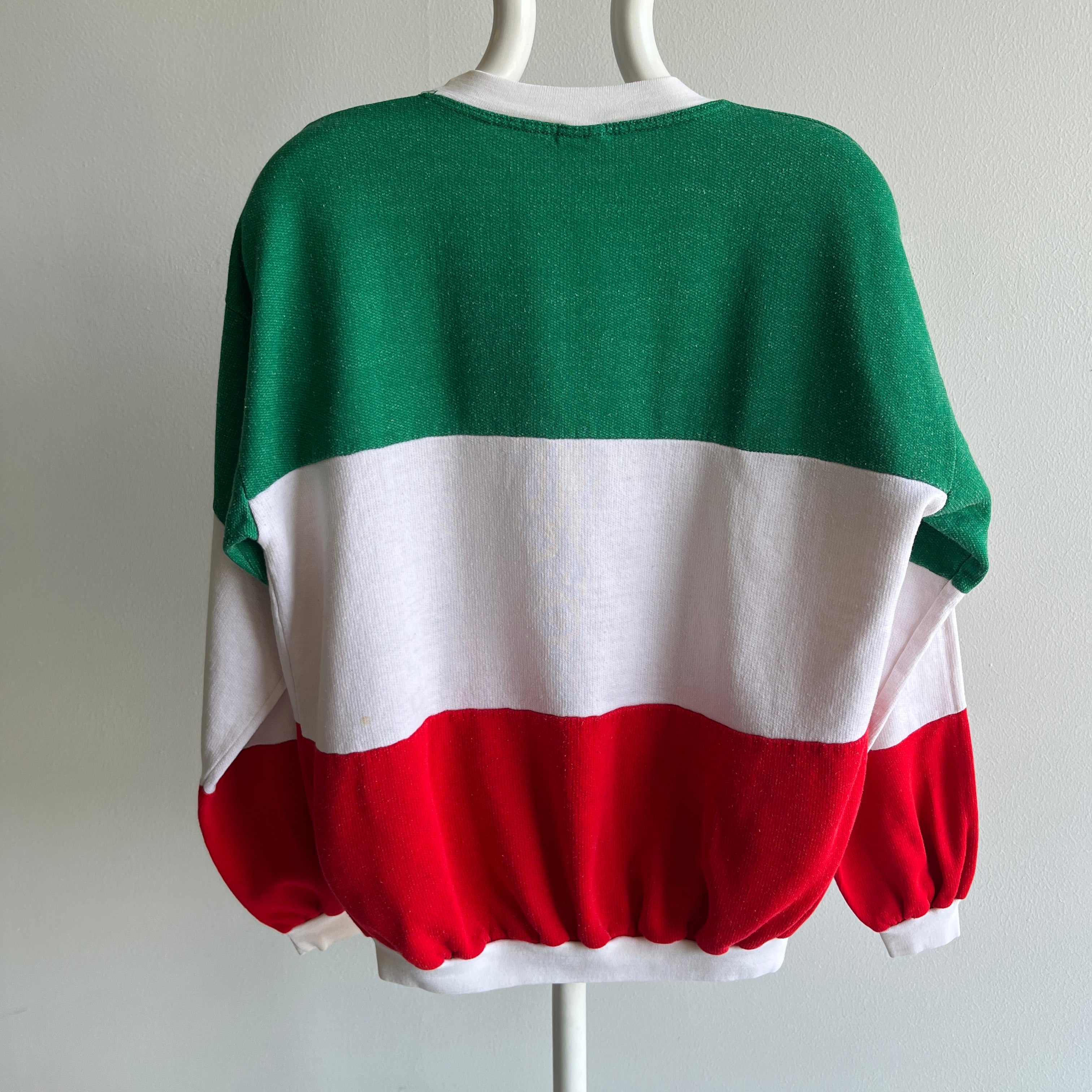 1980s Made in Italy, Italia Color Block Sweatshirt