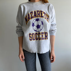 1980s DIY Crop Reverse Weave Nazareth Soccer Champion Brand Sweatshirt
