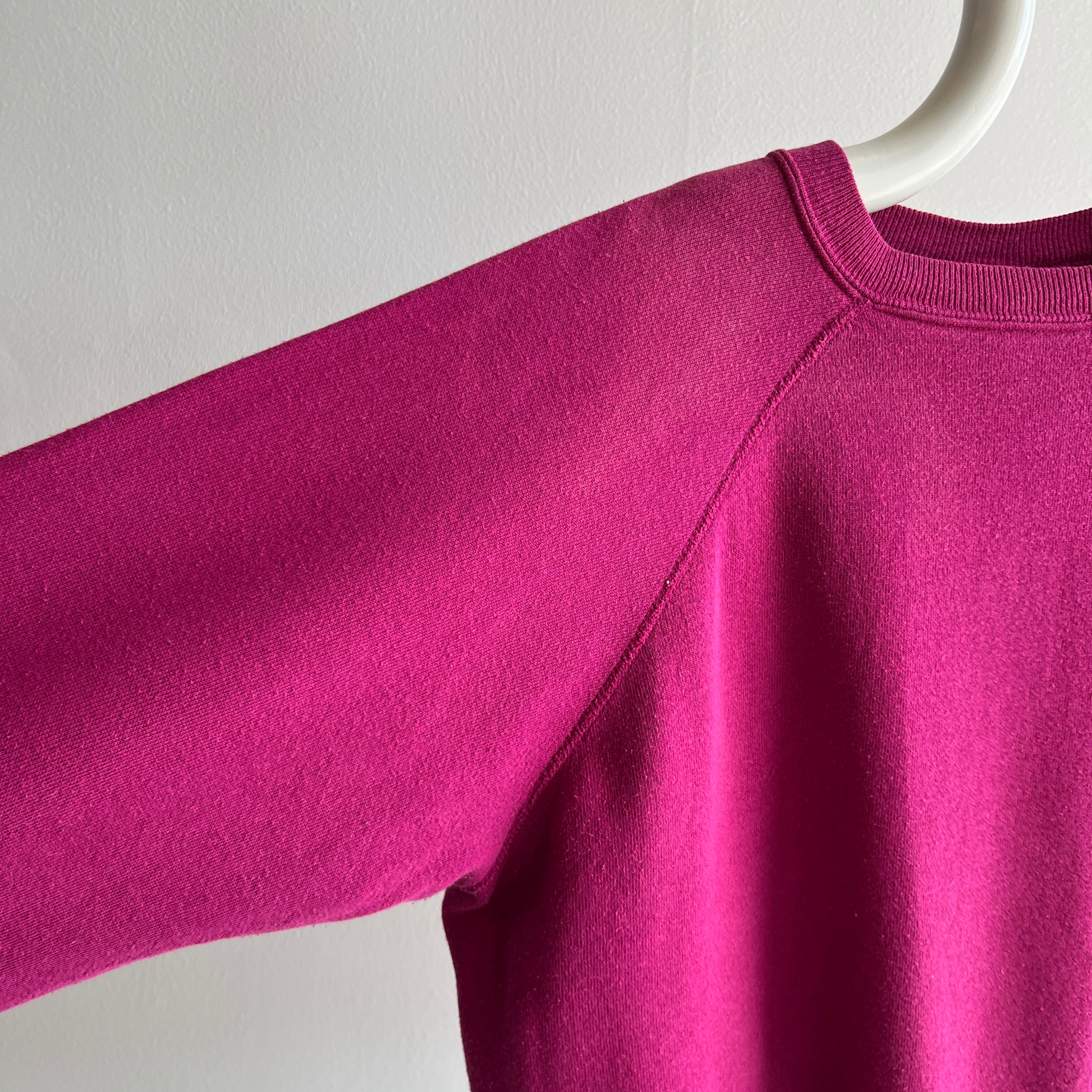 1980/90s HHW Soft and Slouchy and Oh So Wonderful Hot Take Pink/Magenta Raglan