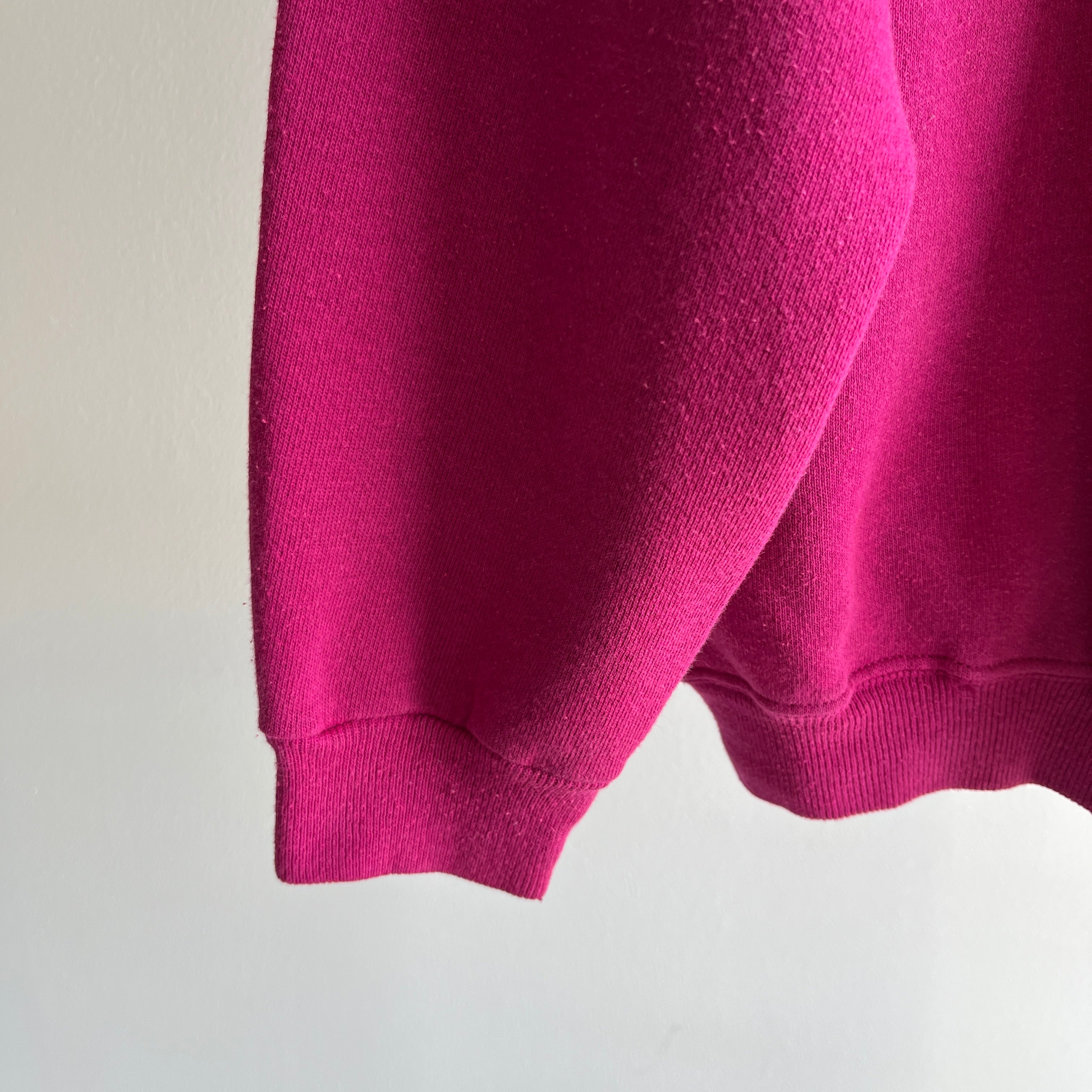 1980/90s HHW Soft and Slouchy and Oh So Wonderful Hot Take Pink/Magenta Raglan