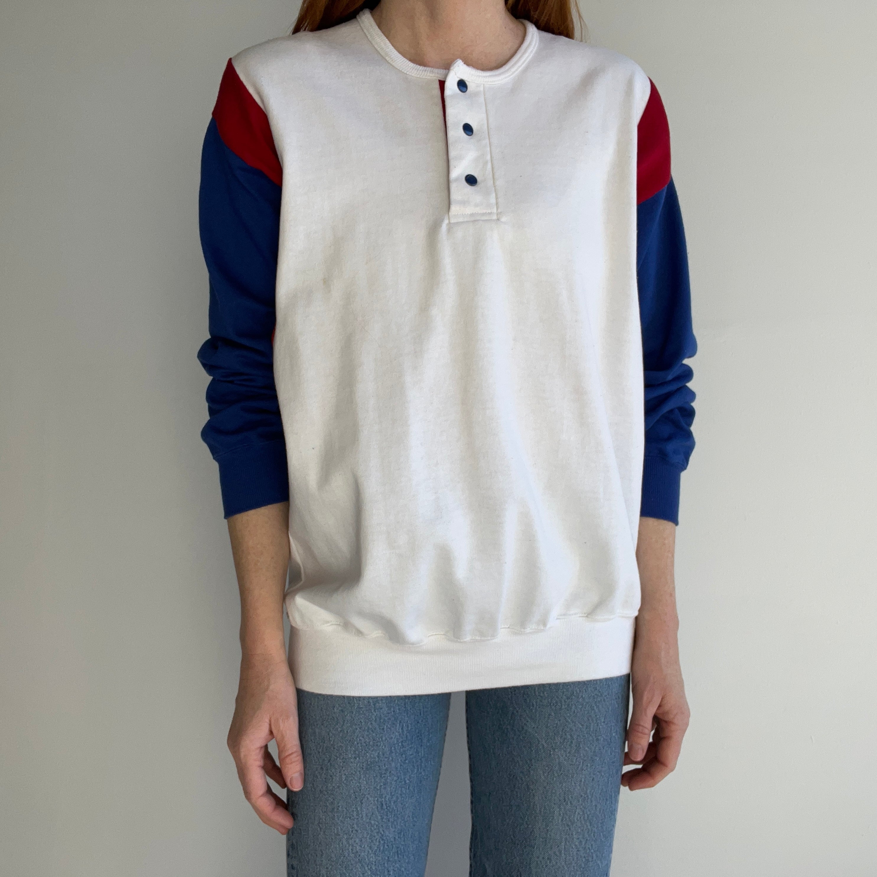 1980s Jerzees/Russell Henley Red, White and Blue Sweatshirt