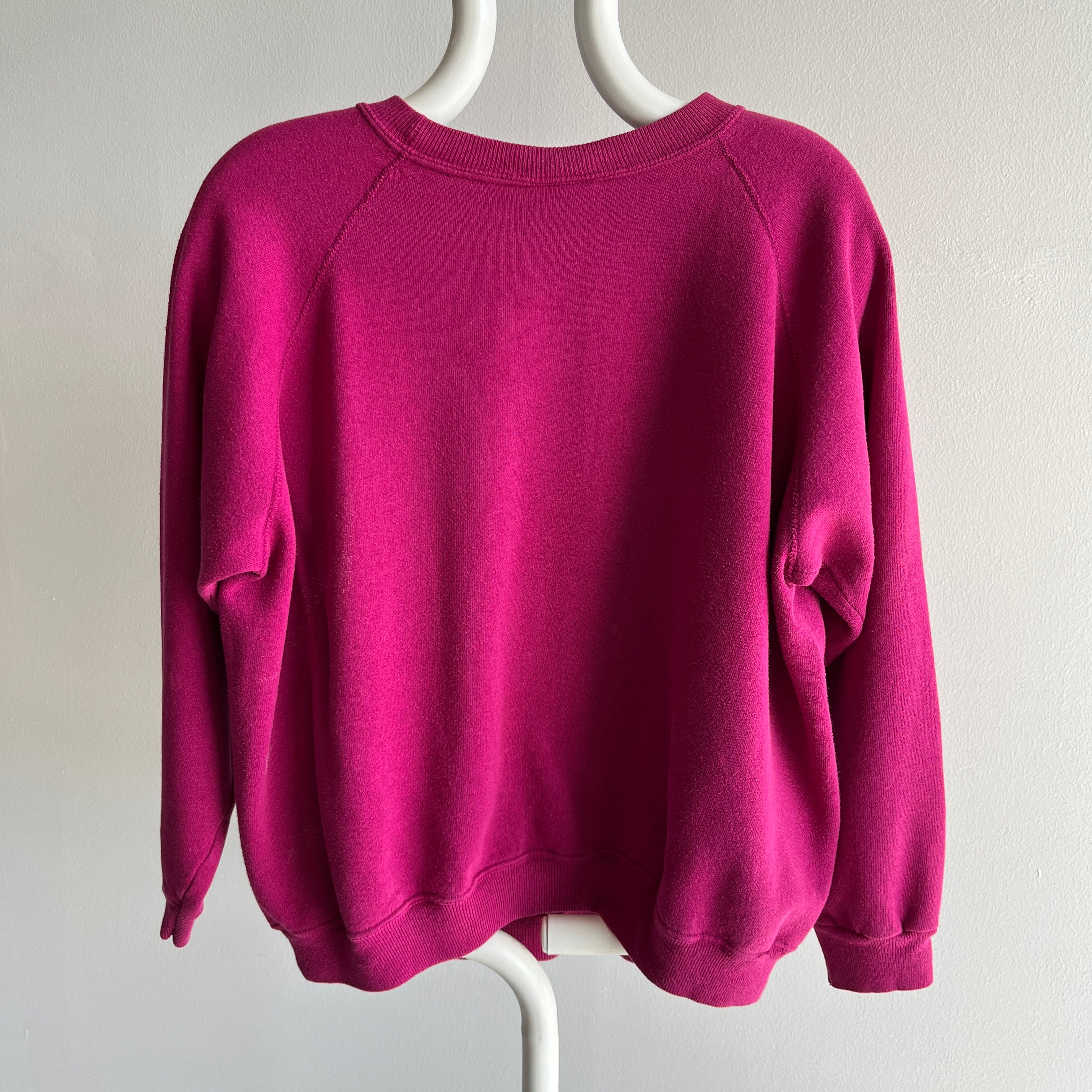 1980/90s HHW Soft and Slouchy and Oh So Wonderful Hot Take Pink/Magenta Raglan