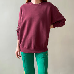 1980s Blank Burgundy Sweatshirt