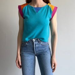 1980s Color Block Cap Sleeve Crop - WOWZA