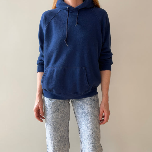 1980s SOft and luxurious Navy Hoodie - !!!!