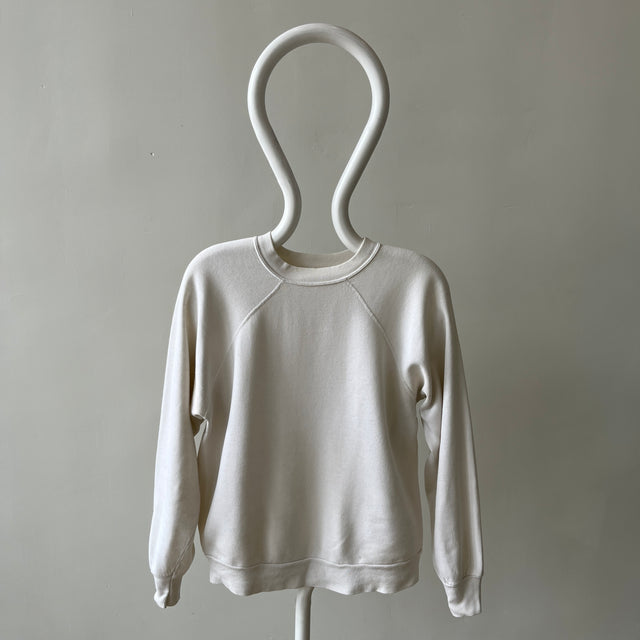 1980s Beautiful "Dusty White" Raglan Sweatshirt