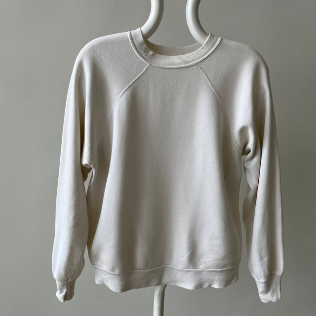 1980s Beautiful "Dusty White" Raglan Sweatshirt