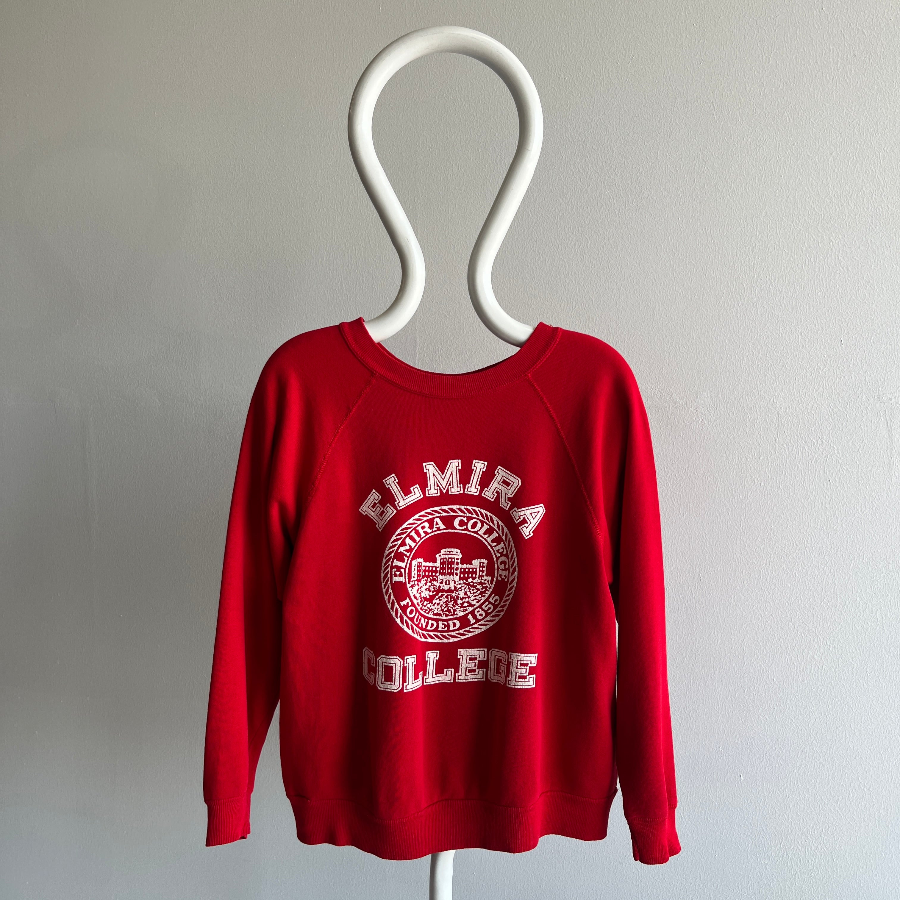 1980s Elmira College Sweatshirt - Super Soft and Slouchy
