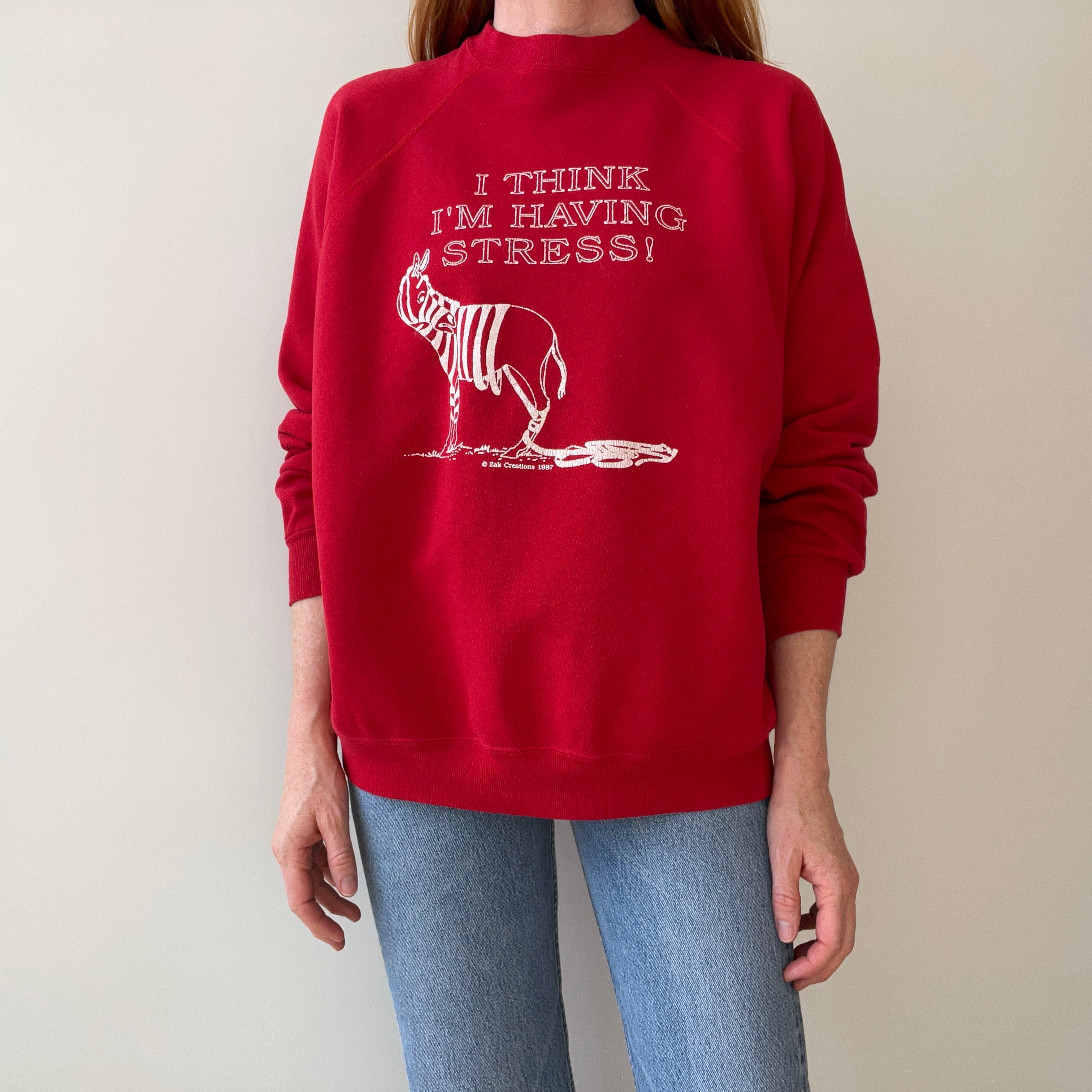 1987 I Think I'm Having Stress Sweatshirt