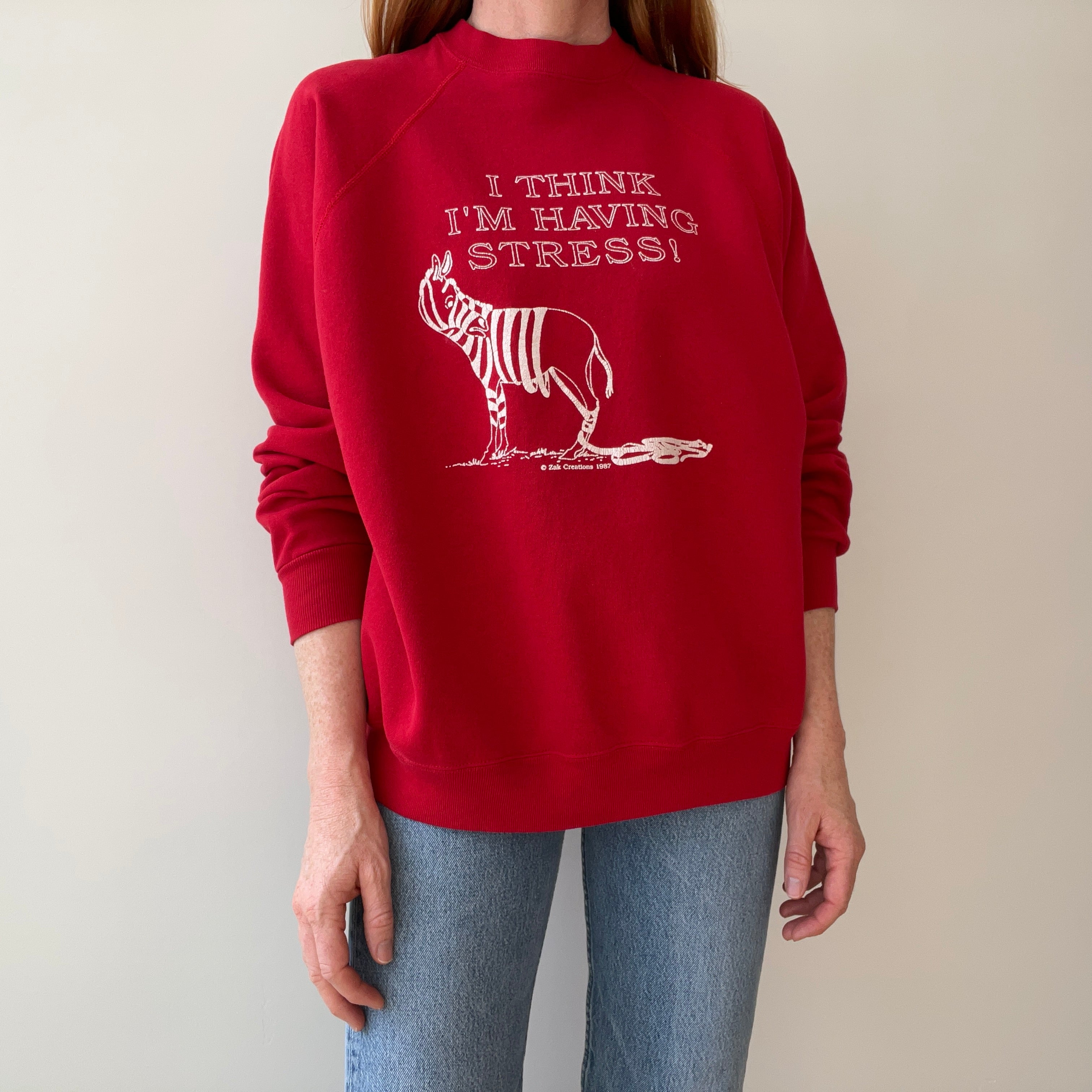 1987 I Think I'm Having Stress Sweatshirt