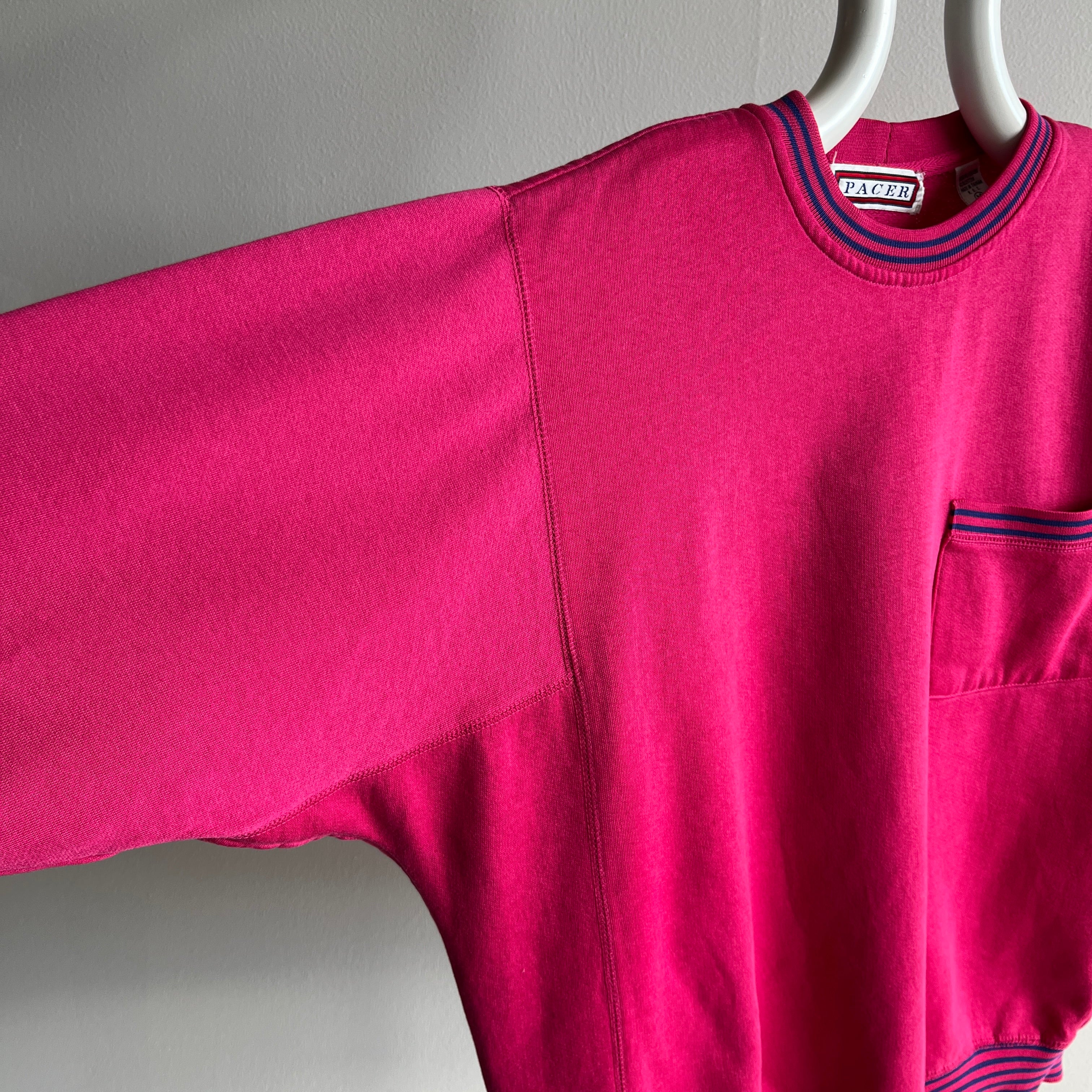 1980s Hot Pink Pocket Sweatshirt - She's a Special One