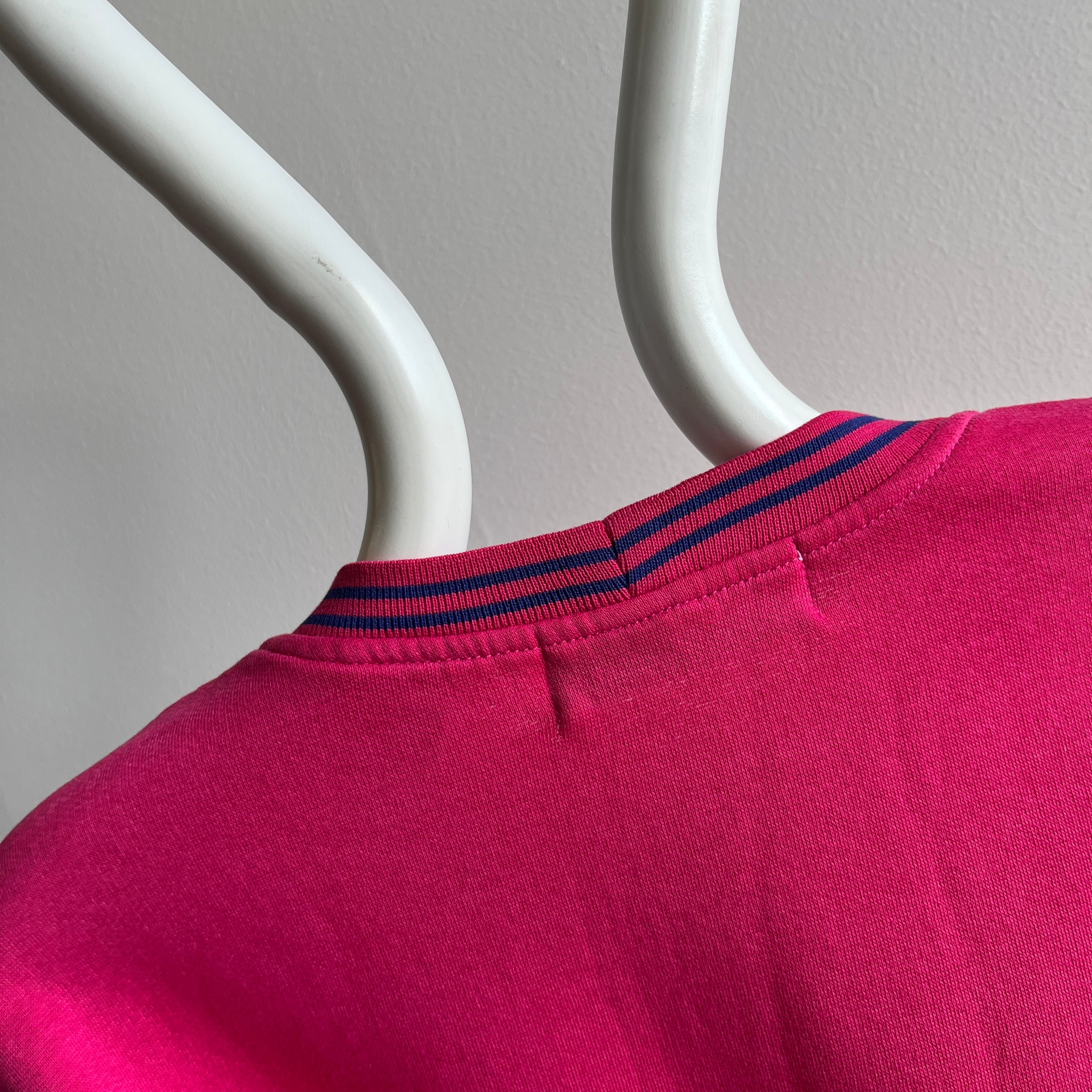 1980s Hot Pink Pocket Sweatshirt - She's a Special One