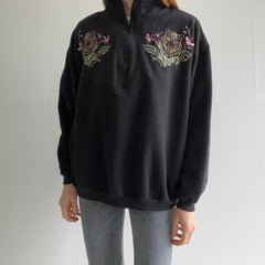 1980/90s Really So Ugly That Maybe It's Cool 1/2 Zip Sweatshirt