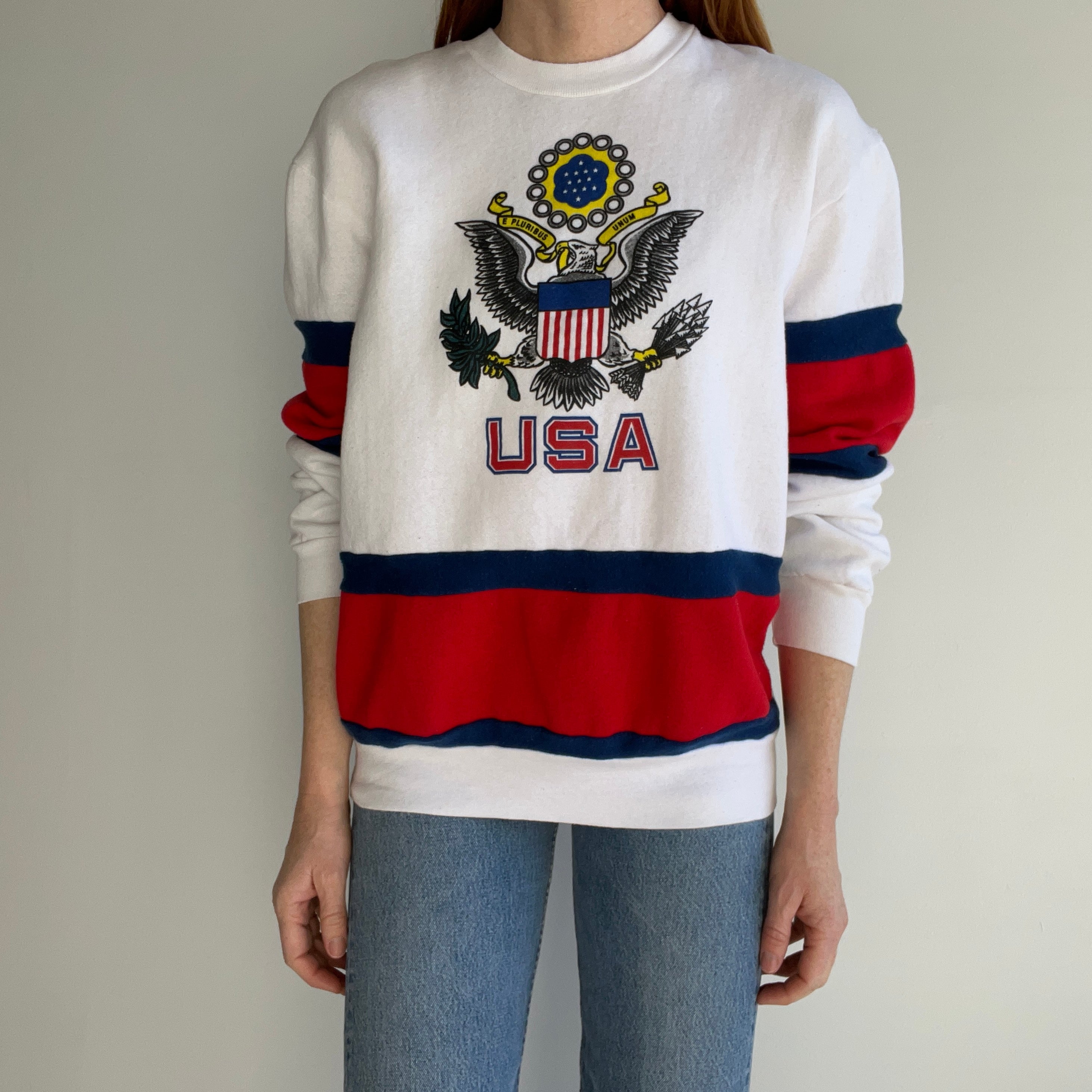 1980s USA Color Block Sweatshirt