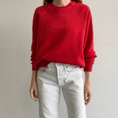 1970s True Red Raglan with White Contrast Stitching