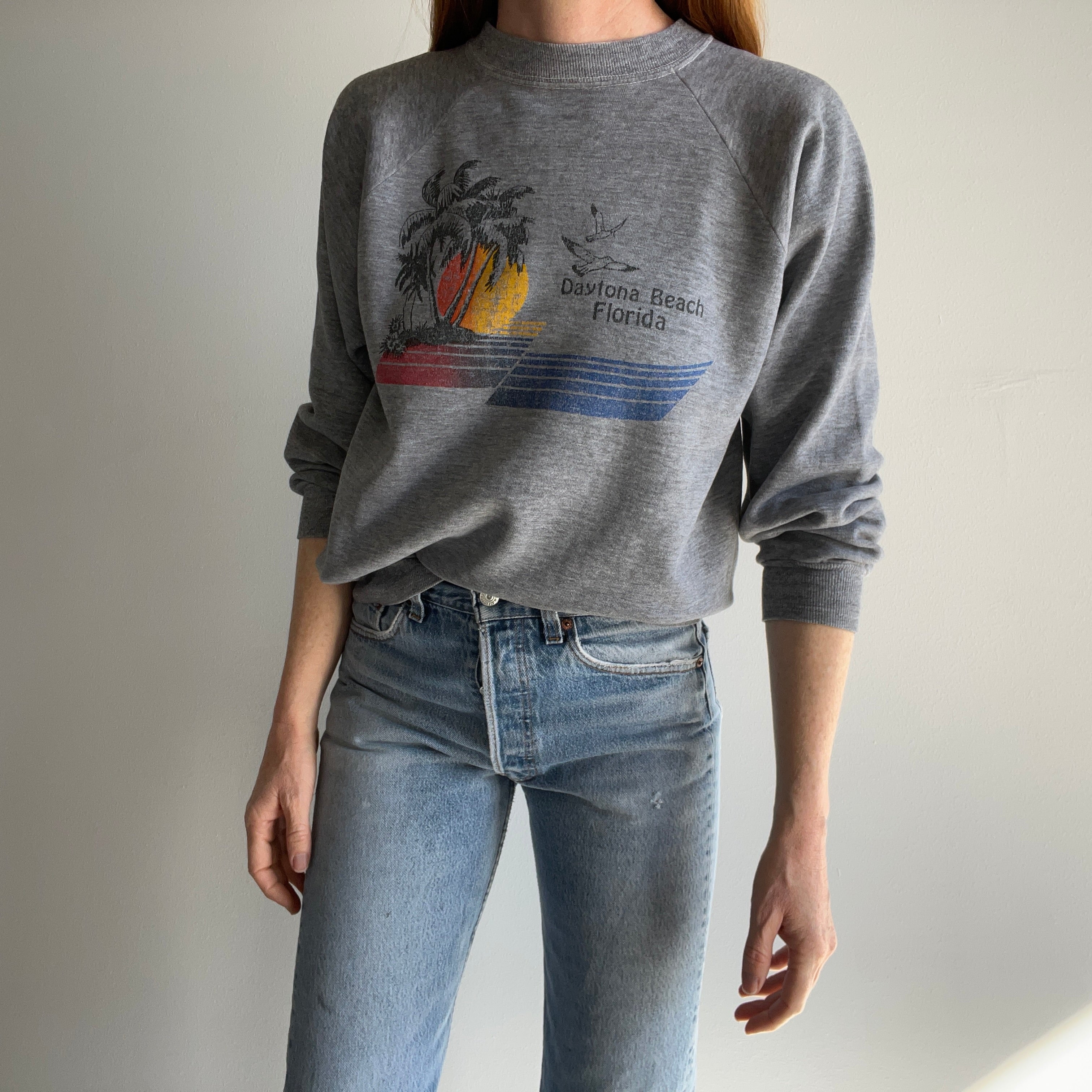 1970s Daytona Beach, Florida Perfectly Worn Sweatshirt by Sportswear