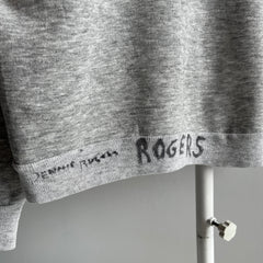 1980s Blank Gray Raglan with Sharpie on the Back Hem + Staining