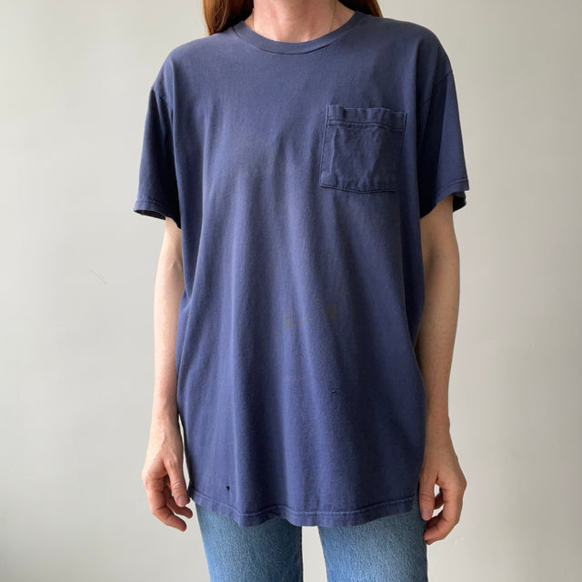 T-shirt teinté de peinture noire vierge des années 00