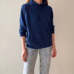 1980s SOft and luxurious Navy Hoodie - !!!!