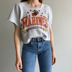 1980s USMC DIY Warm Up Crop Sweatshirt