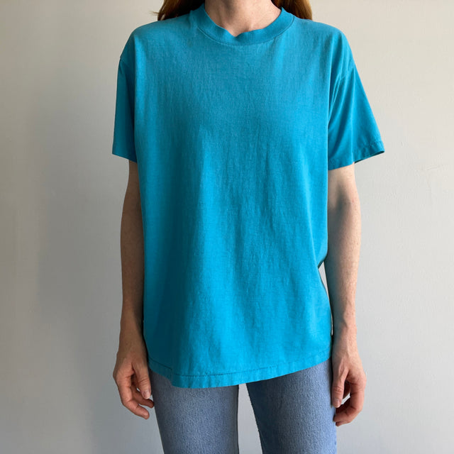 1980s 50/50 Turquoise Single Stitch T-Shirt