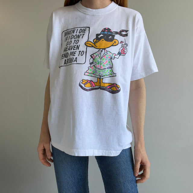 1990s Aruba Tourist T-Shirt with a Duck