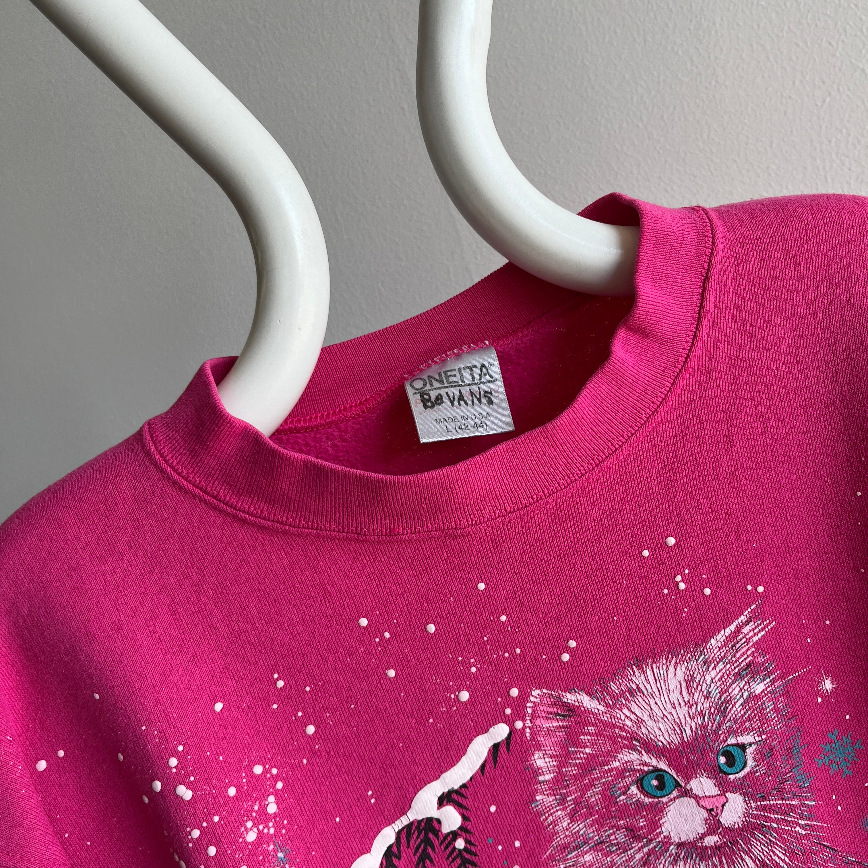 1980/90s Cats in the Snow Masterpiece Sweatshirt