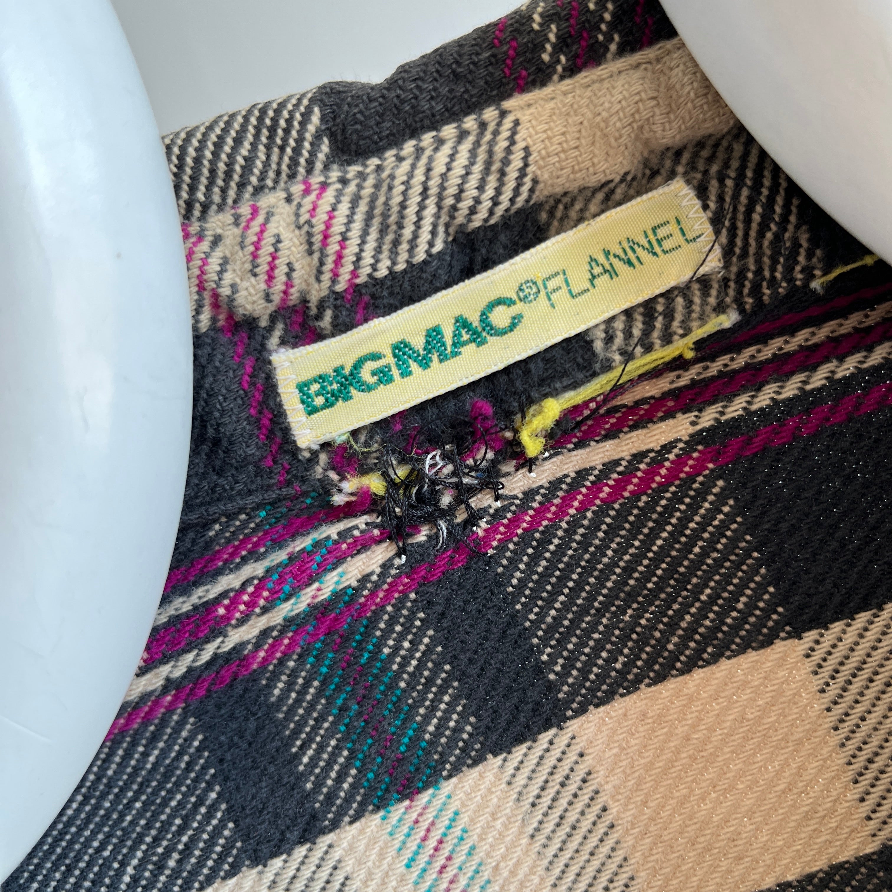 1980/90s Big Mac Worn and Mended Cotton Flannel