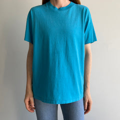 1980s 50/50 Turquoise Single Stitch T-Shirt