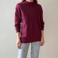 1980s Blank Burgundy Raglan Sweatshirt