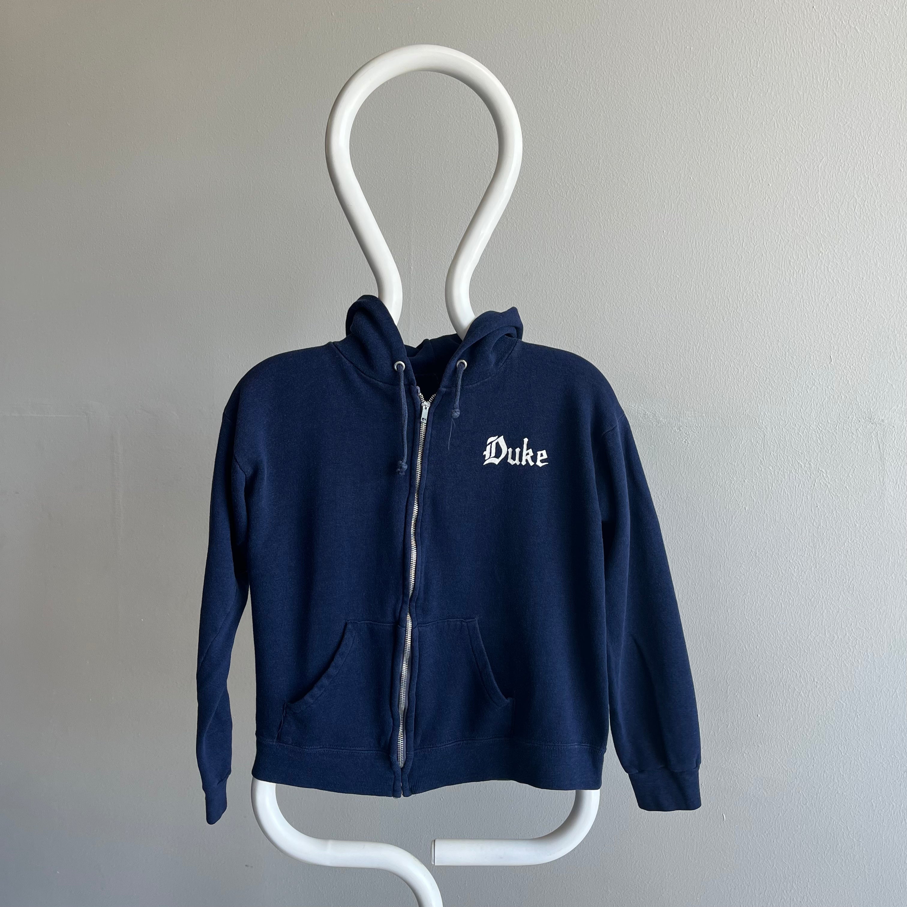 1970s Duke University Zip Up Hoodie by Artex - Collectible