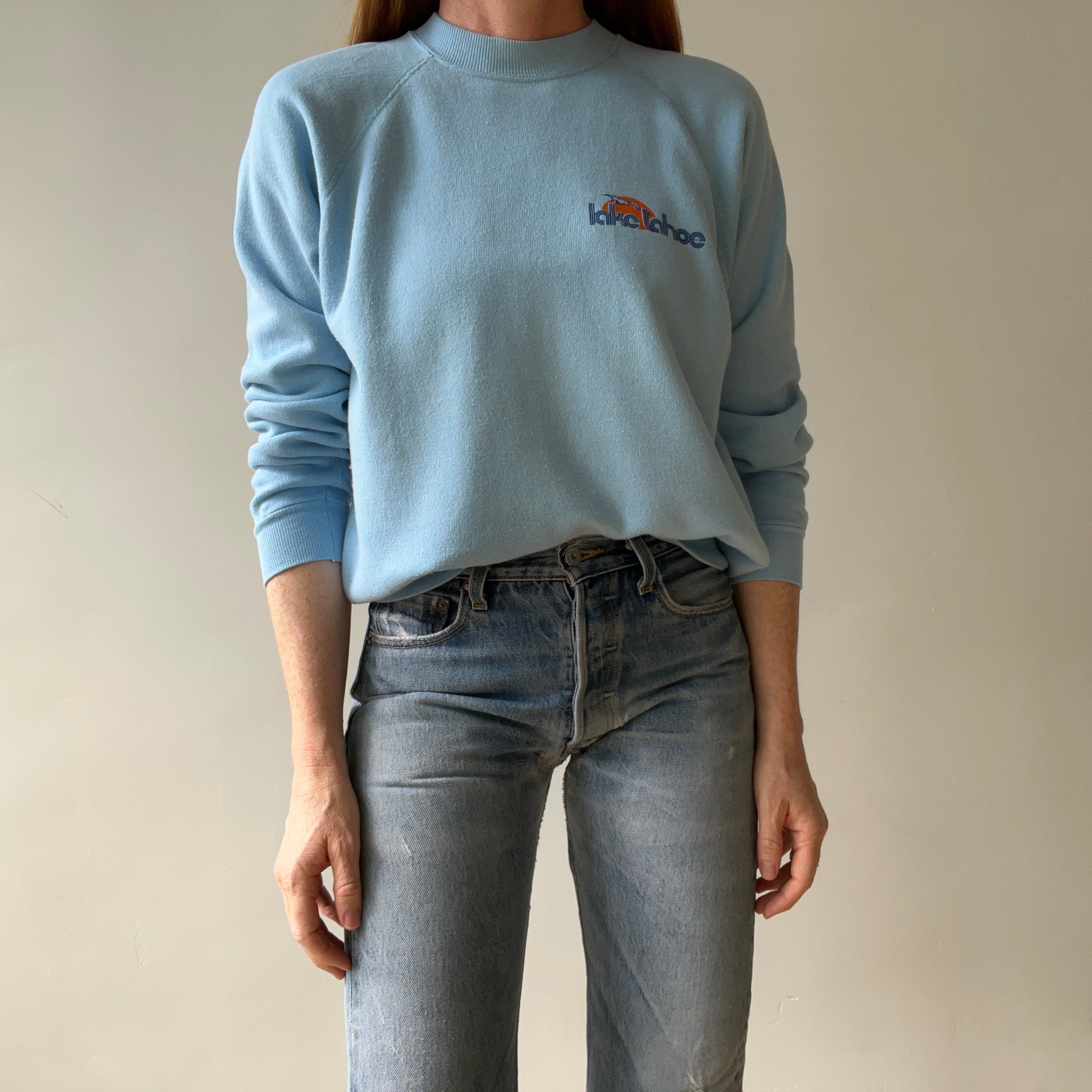 1990s Baby Blue Lake Tahoe Sweatshirt