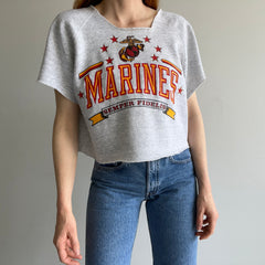 1980s USMC DIY Warm Up Crop Sweatshirt