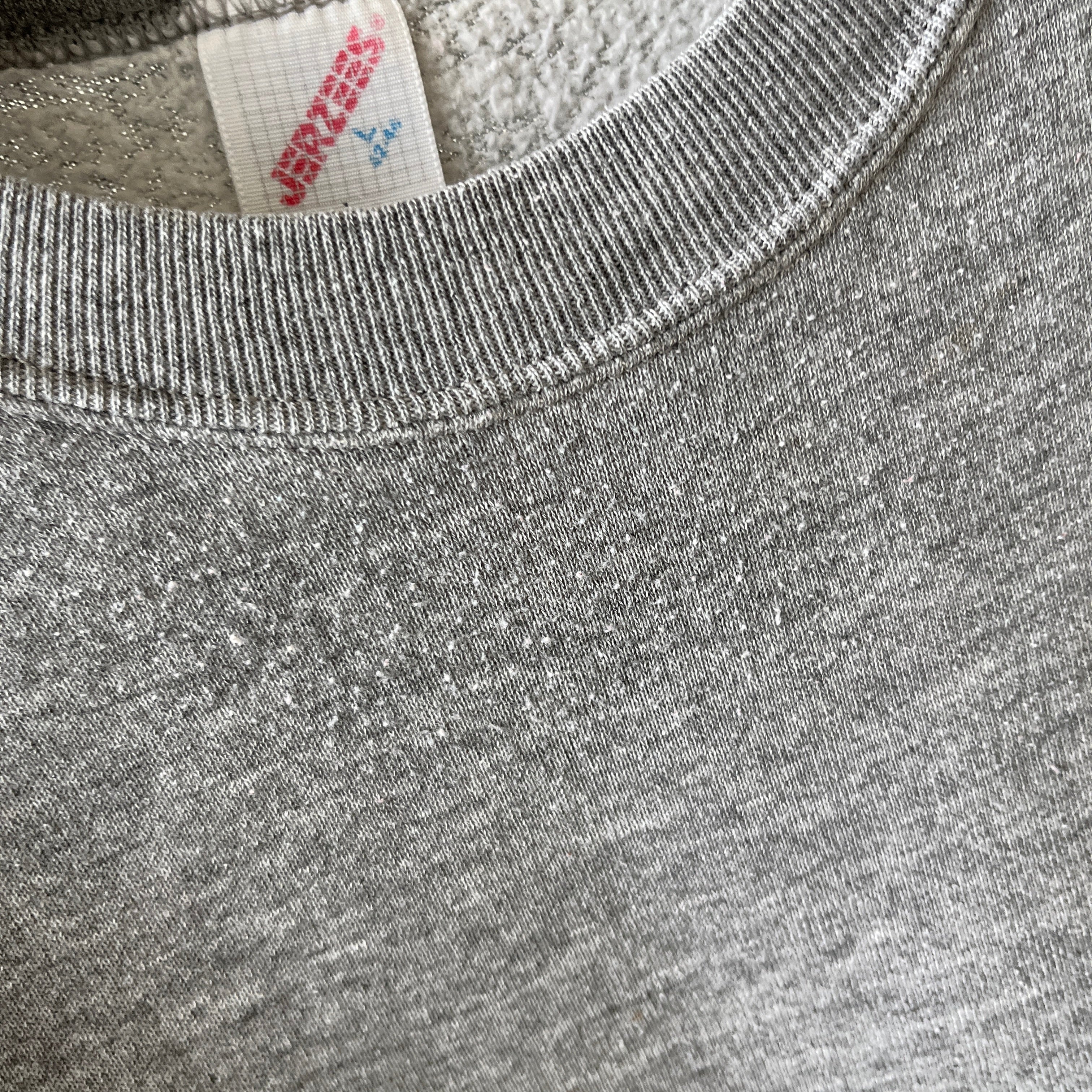 1980s Blank Gray Warm Up Sweatshirt by Jerzees