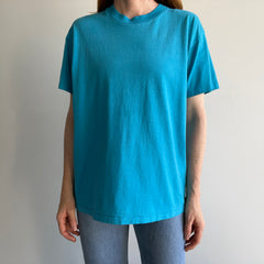 1980s 50/50 Turquoise Single Stitch T-Shirt