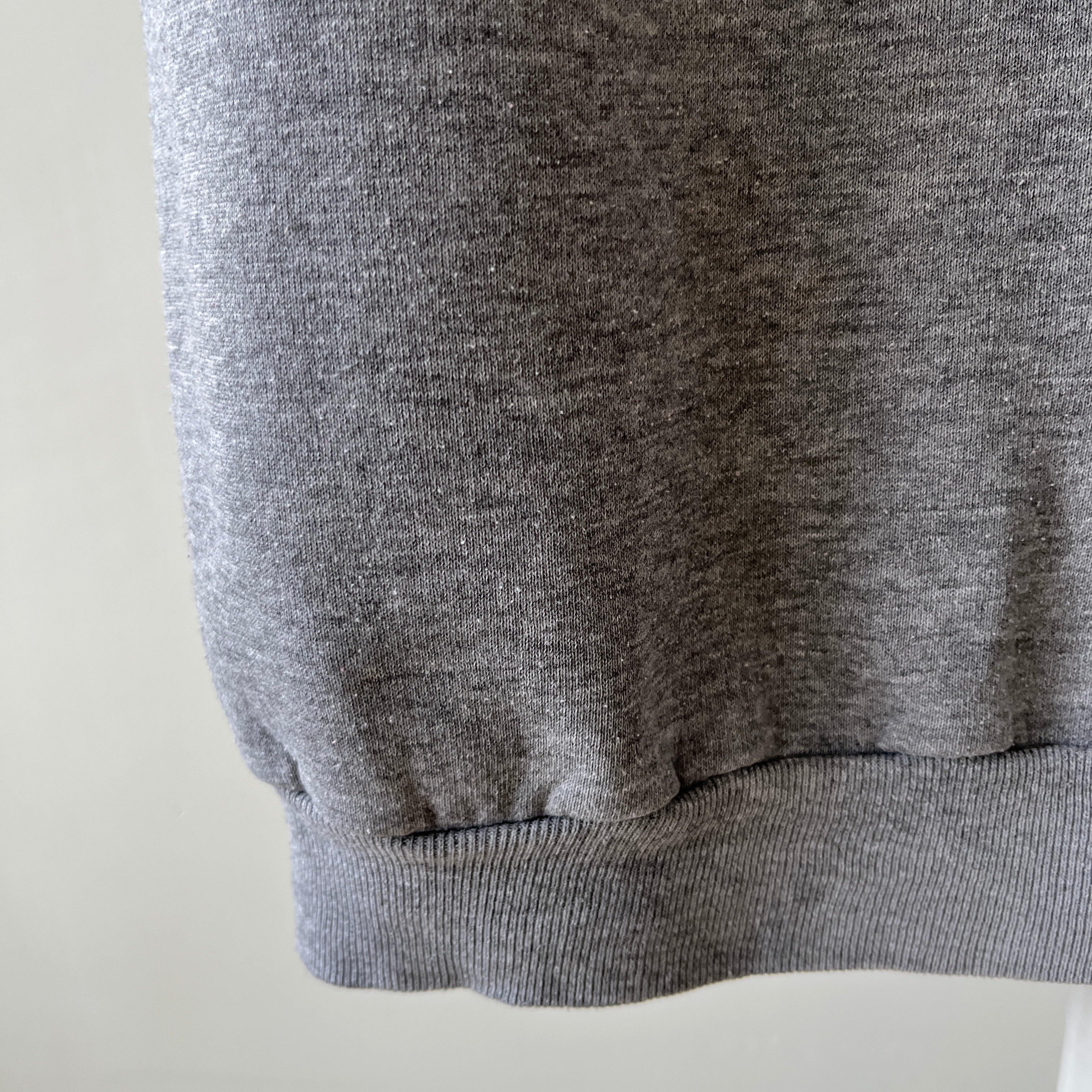 1980s Blank Gray Warm Up Sweatshirt by Jerzees