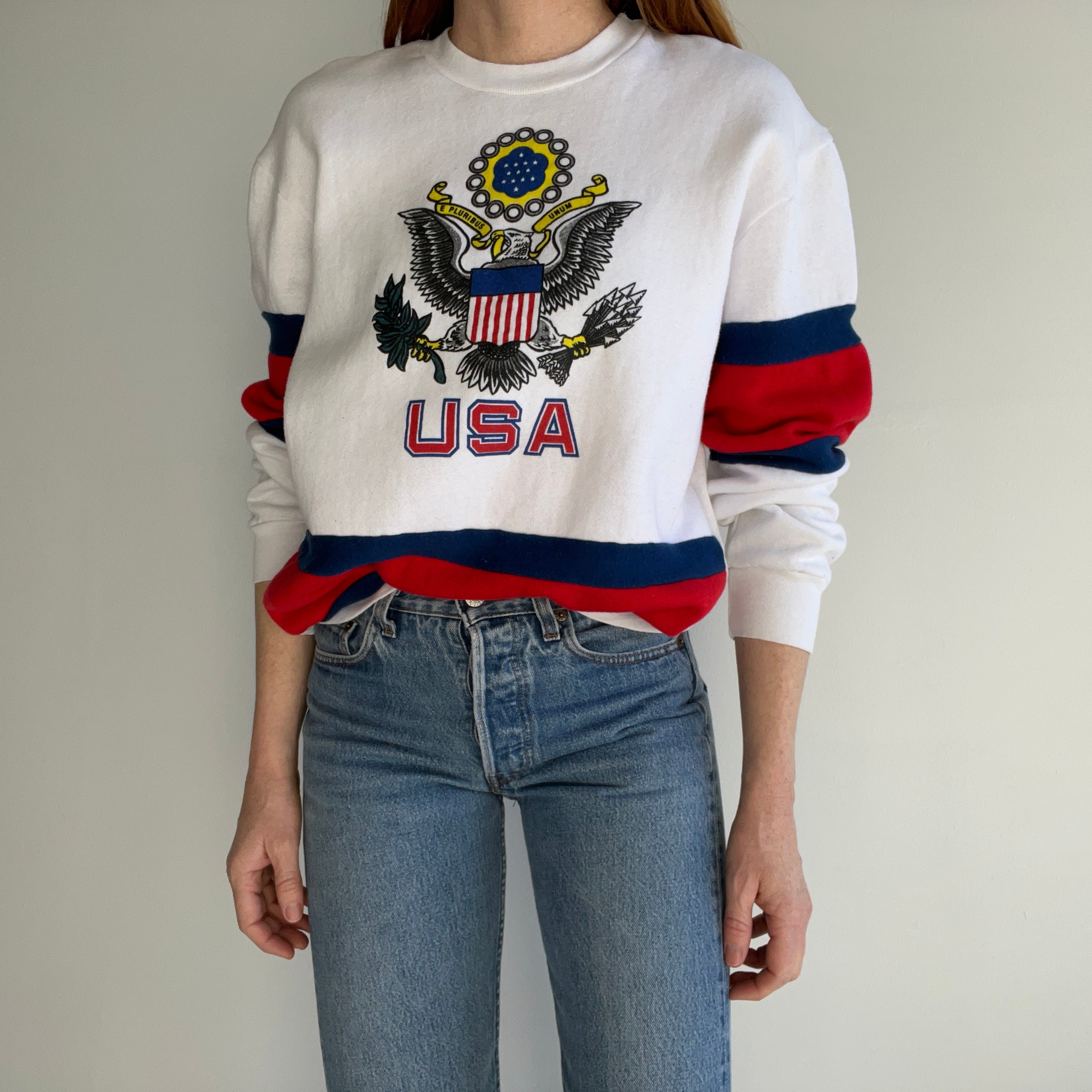 1980s USA Color Block Sweatshirt