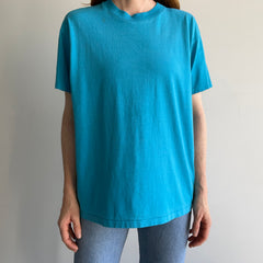 1980s 50/50 Turquoise Single Stitch T-Shirt