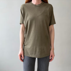 1980s Blank Olive Green T Shirt