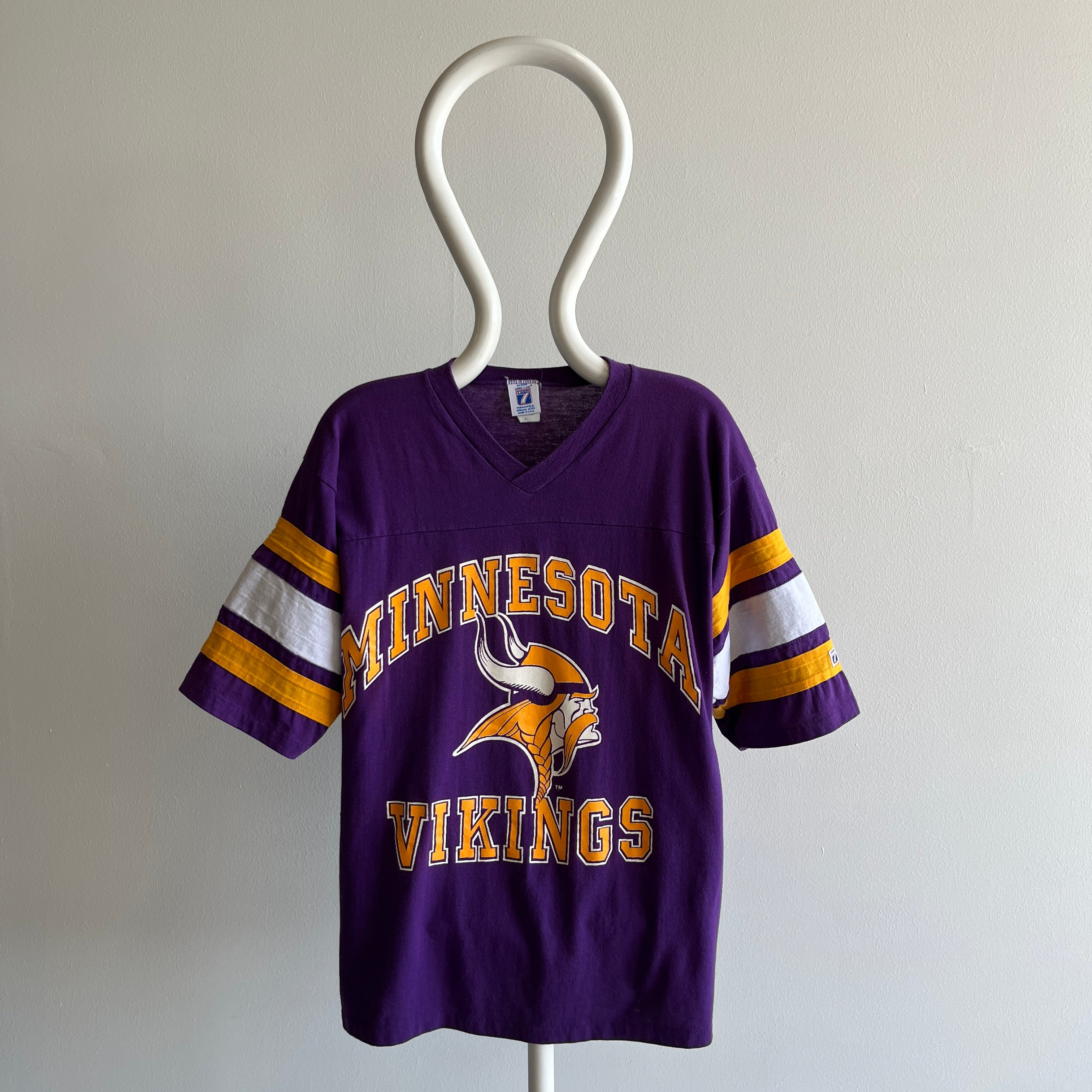 1980s Minnesota Vikings Football T-Shirt by Logo 7