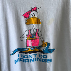 1990s I Don’t Do Mornings Cartoon Cotton T-Shirt
