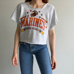 1980s USMC DIY Warm Up Crop Sweatshirt