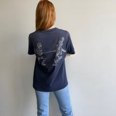 1990s Cotton Sun Faded Alpha Kappa Alpha Lacrosse Front and Back T-Shirt