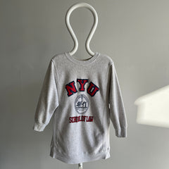 1980s Super Soft NYU Law School Reverse Weave 1/2 Sleeve Sweatshirt - WOW