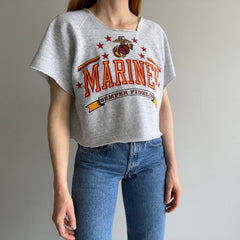 1980s USMC DIY Warm Up Crop Sweatshirt