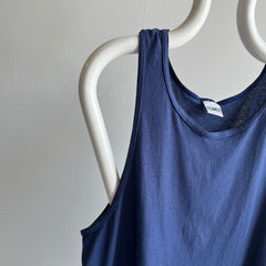 1980s Slouchy Blank Navy Islanders Tank Top