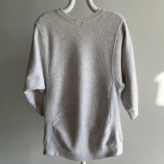 1980s Super Soft NYU Law School Reverse Weave 1/2 Sleeve Sweatshirt - WOW