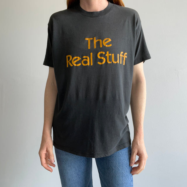 1980s Herradura Natural Tequila "The Real Stuff" Front and Back Thinned Out 50/50 T-Shirt