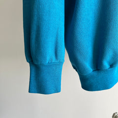 1980s Slouchy Teal/Turquoise Raglan Sweatshirt